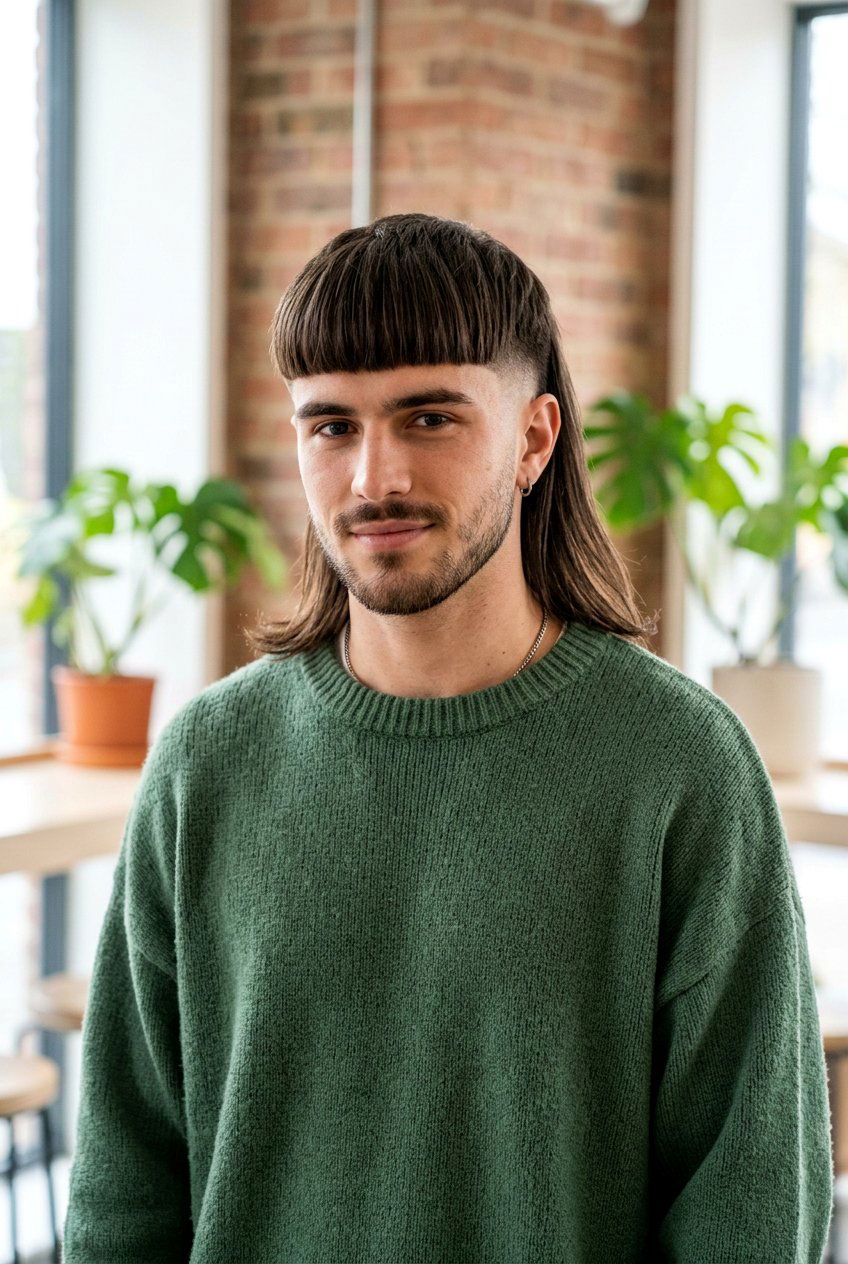 Mullet With Fringe - 20 mullet fade for straight hair men - 20 mullet fade for straight hair men