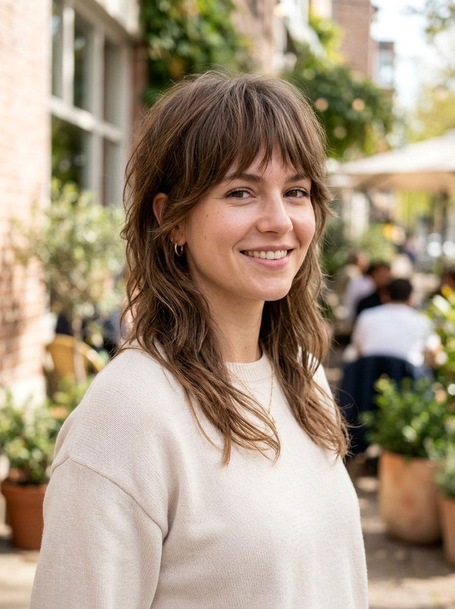 Mullet with Bangs and Face Framing Layers - 20 soft mullet with bangs - 20 soft mullet with bangs