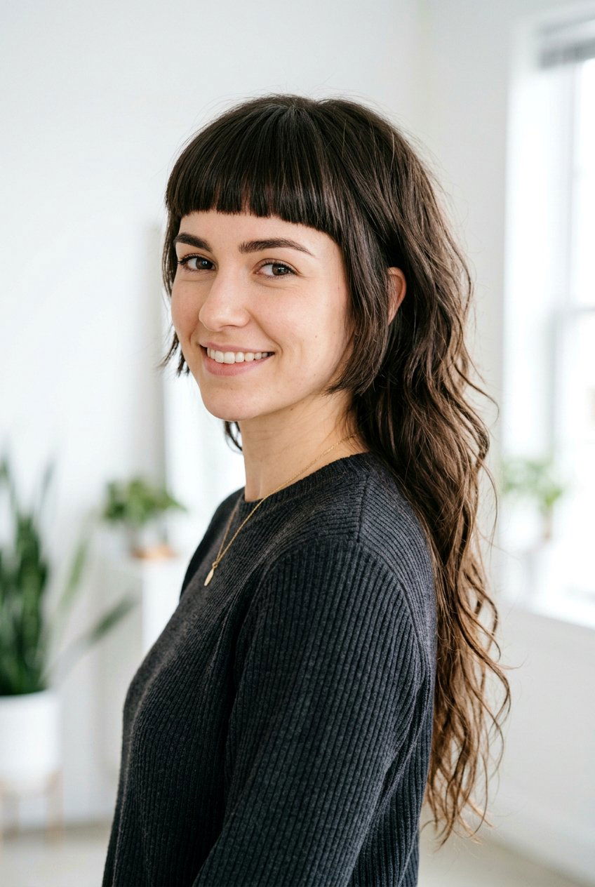 Mullet with bangs - 20 modern mullet haircut - 20 modern mullet haircut