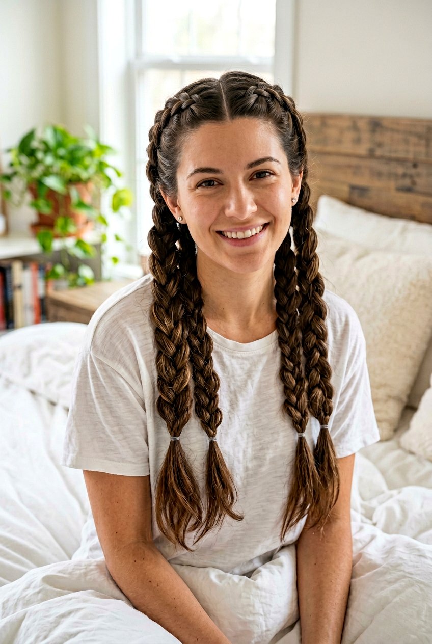 Multi Braid Pigtails - 20 bedtime braid for long layers - 20 bedtime braid for long layers