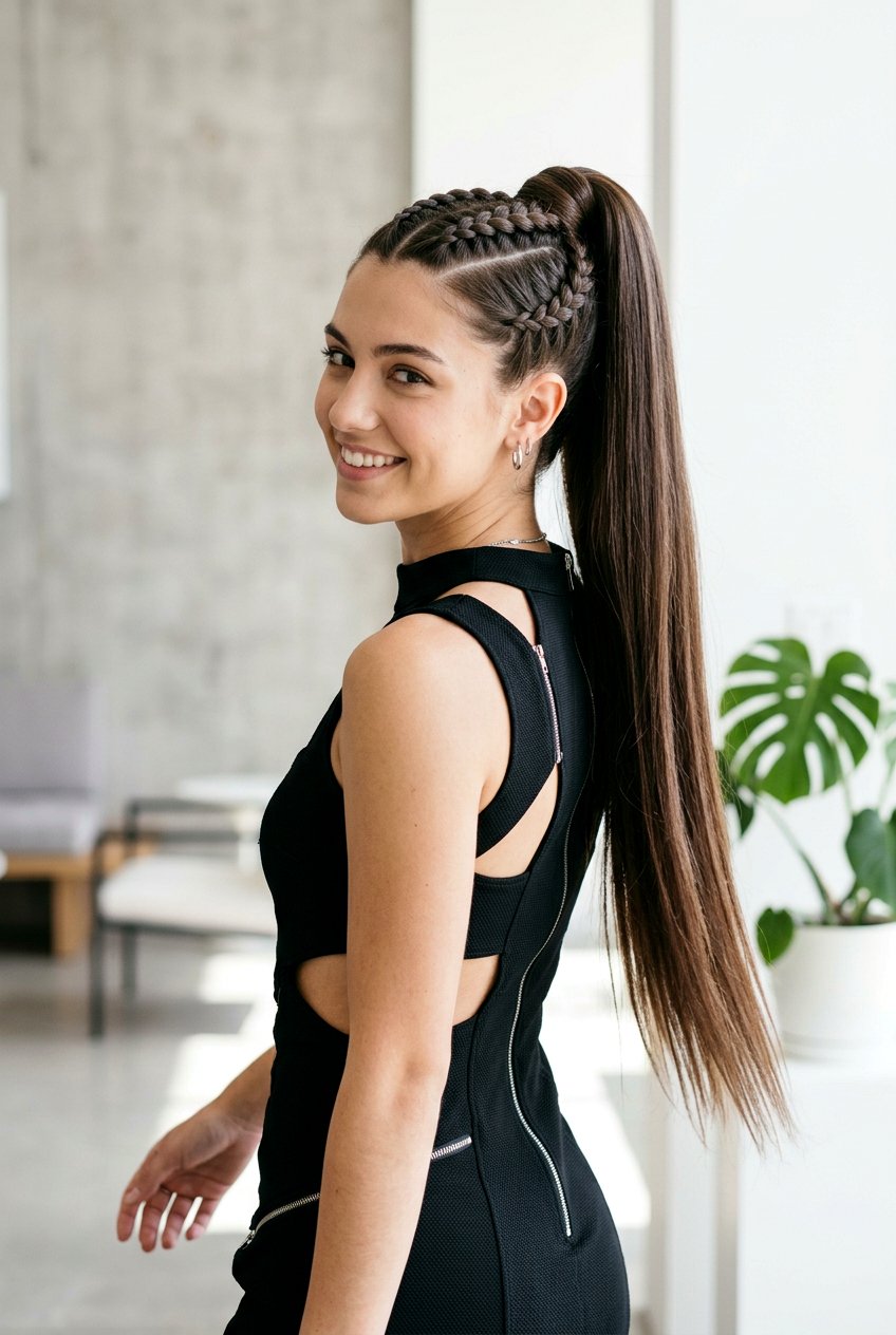 Multi Braid Ponytail - 20 prom hairstyle for long thick straight hair - 20 prom hairstyle for long thick straight hair