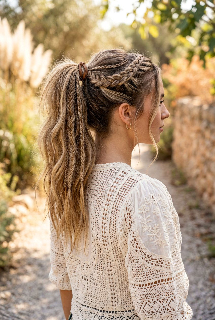 Multi Braid Ponytail - 20 quick ponytail for school mornings - 20 quick ponytail for school mornings