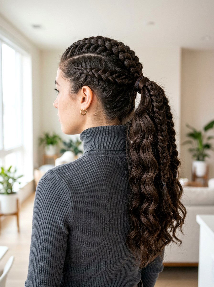 Multi Braid Ponytail - 20 overnight braided ponytail waves - 20 overnight braided ponytail waves