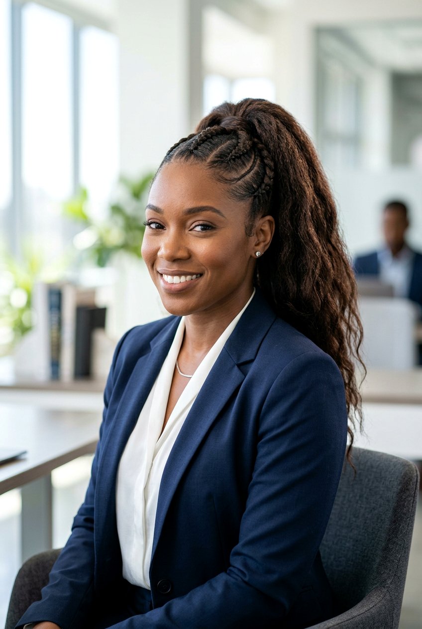 Multi Braided Ponytail - 20 easy corporate hairstyle for long hair - 20 easy corporate hairstyle for long hair