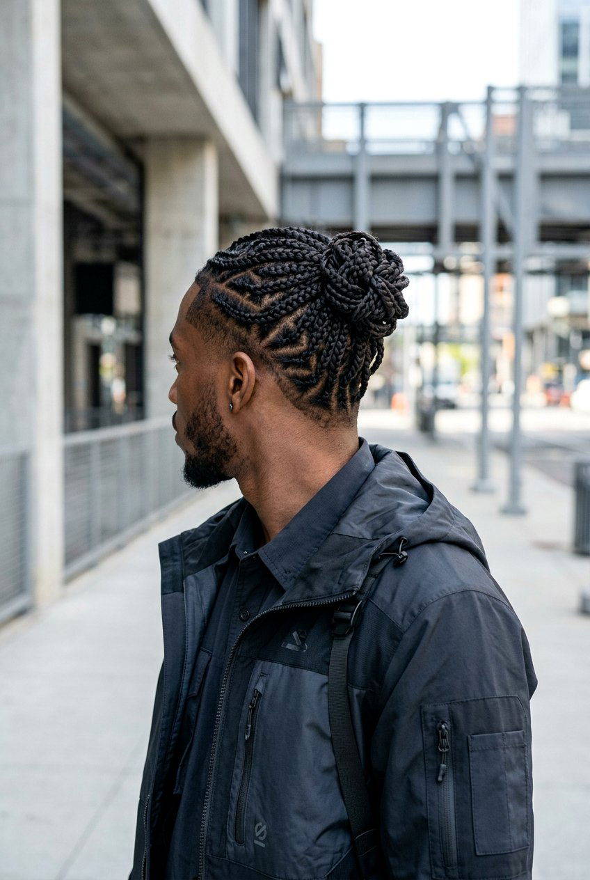 Multi Directional Braided Knot - 20 braided top knot men - 20 braided top knot men