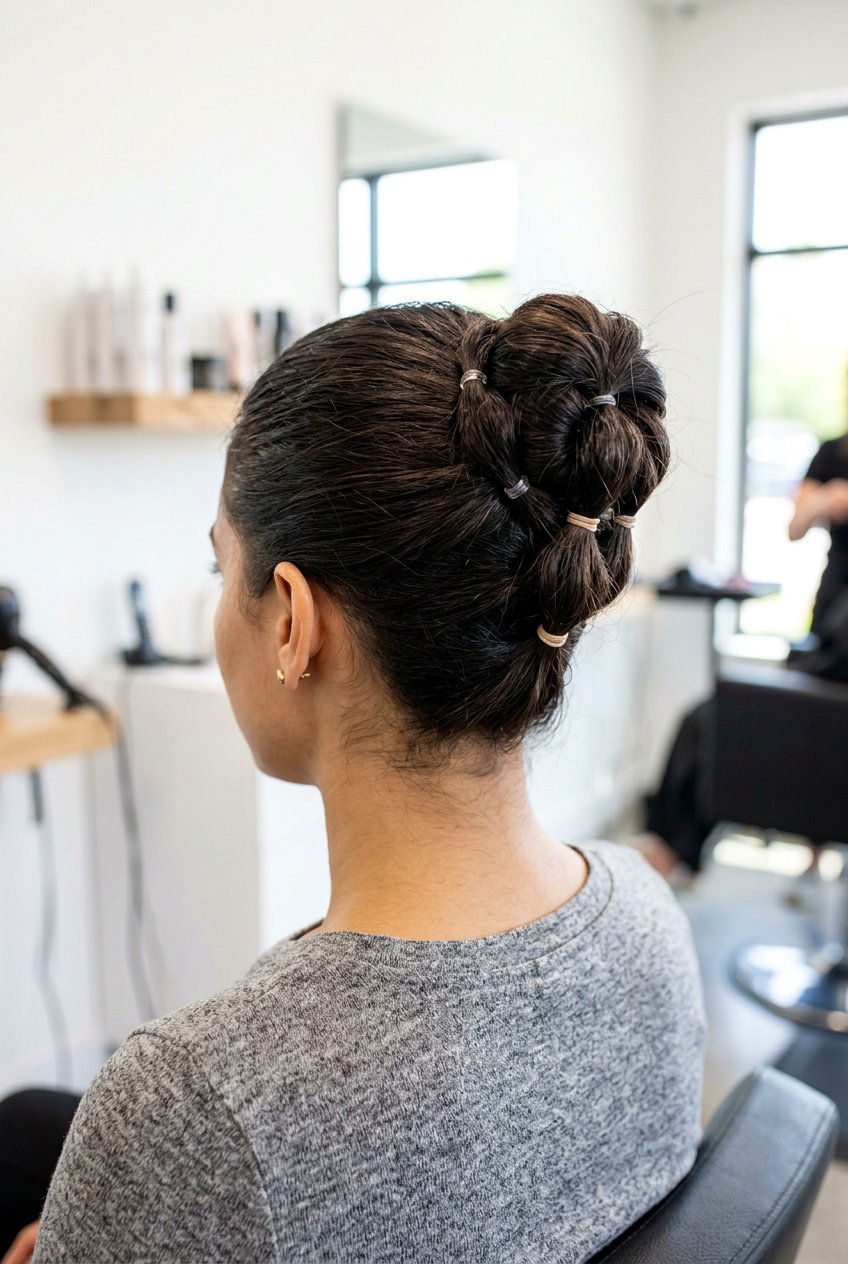 Multi Elastic Bun - 20 dance practice bun hairstyle - 20 dance practice bun hairstyle