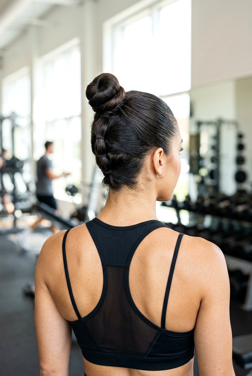 Multi Elastic Snatched Bun - 20 editorial slick bun hairstyle - 20 editorial slick bun hairstyle