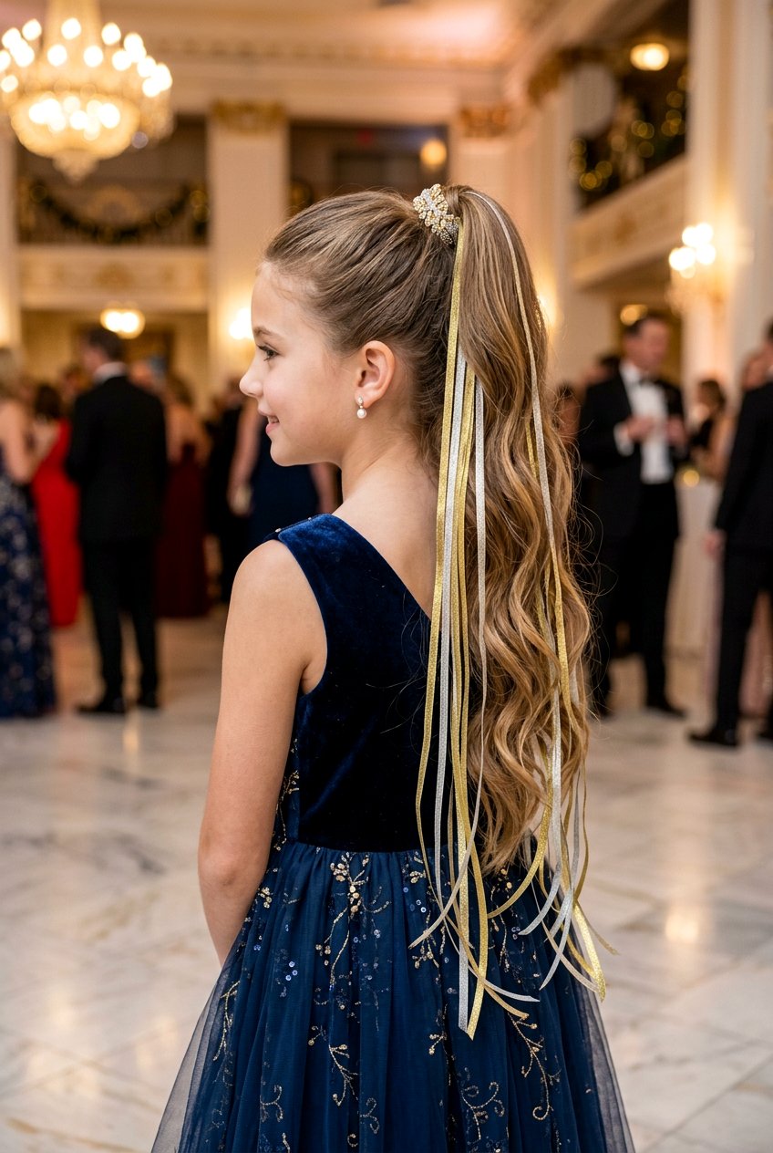 Multi Strand Ribbon Tail Ponytail - 20 ribbon ponytail for girls - 20 ribbon ponytail for girls