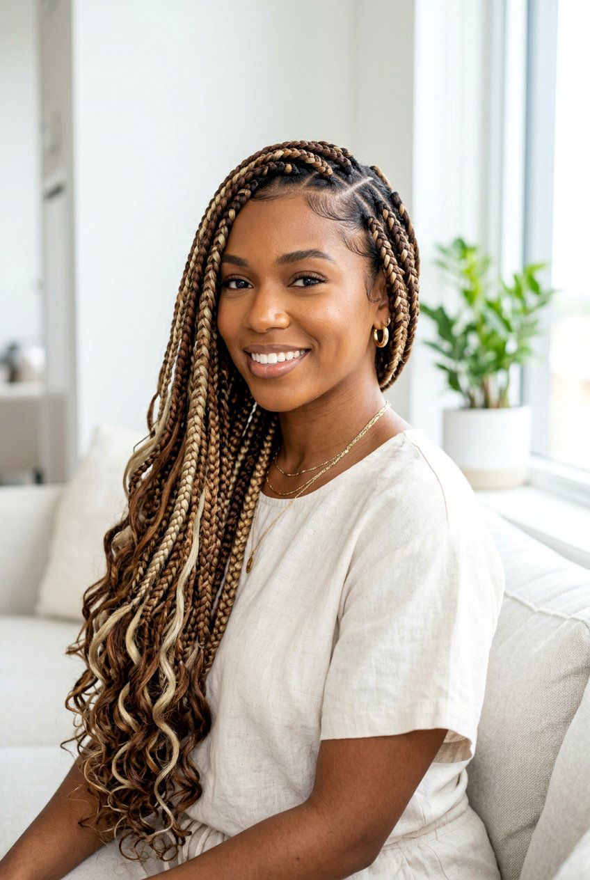 Multi Tonal Large Knotless Braids - 20 large knotless braids for vacation - 20 large knotless braids for vacation
