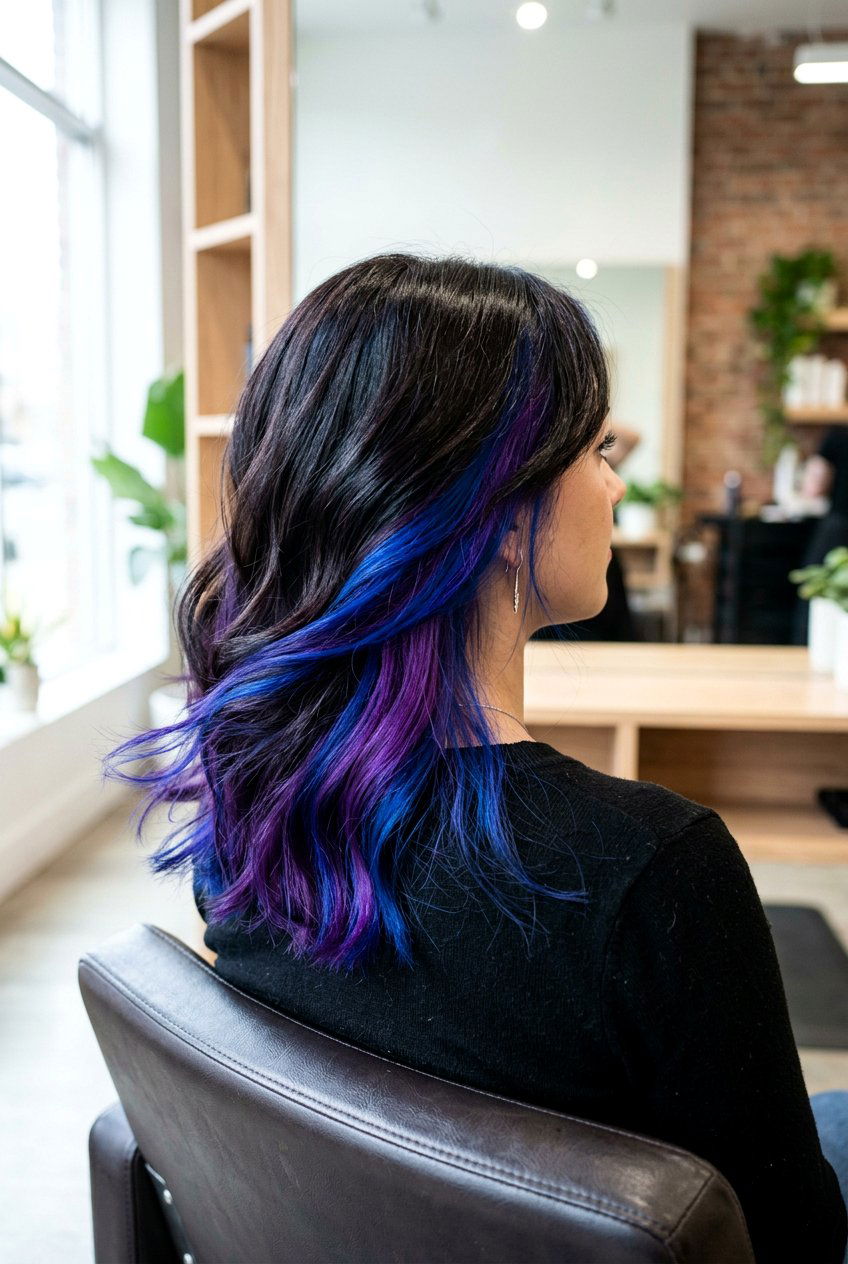 Multi color peekaboo hair - 20 hidden color under hair - 20 hidden color under hair