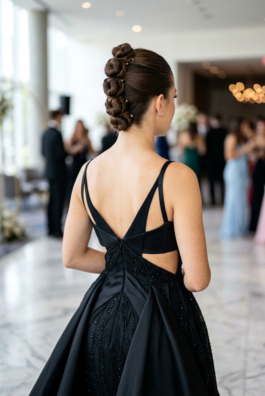 Multiple Mini Buns Updo for Prom - 20 prom bun hairstyles - 20 prom bun hairstyles