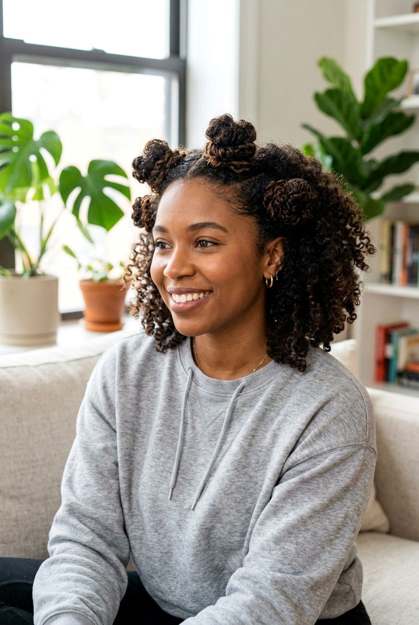 Multiple Small Buns Overnight - 20 dorm room heatless curls - 20 dorm room heatless curls