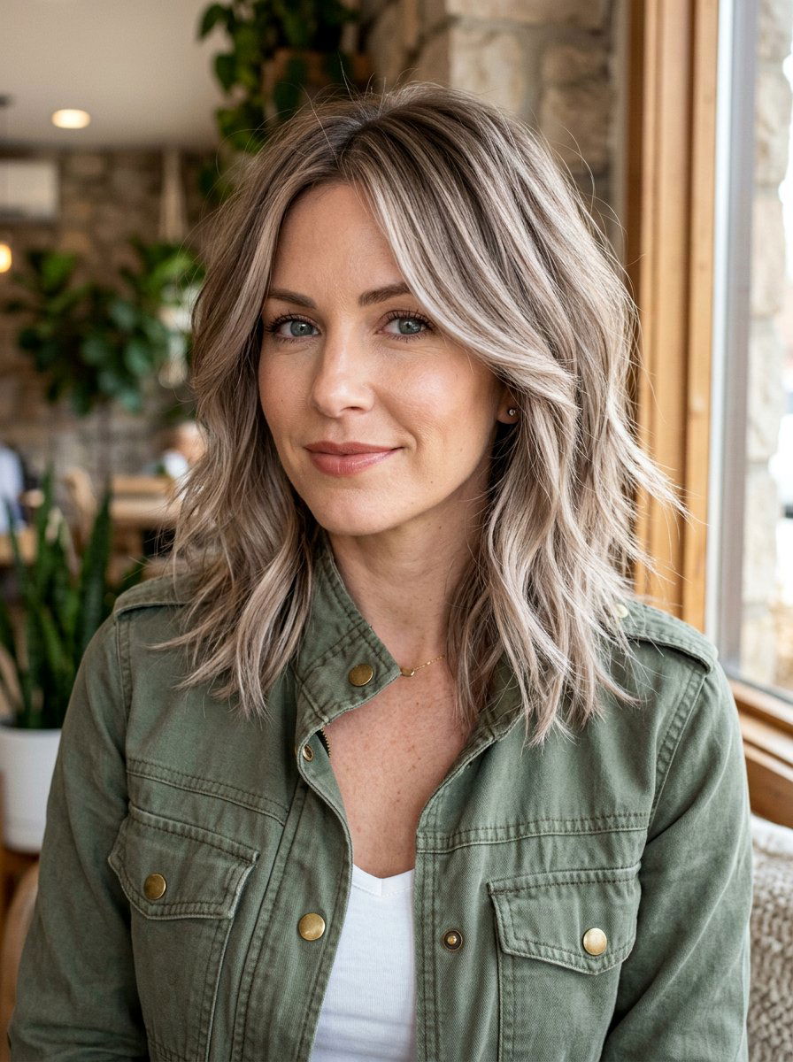 Mushroom Blonde Dimensional Layered Lob - 20 dimensional blonde for layered lob - 20 dimensional blonde for layered lob