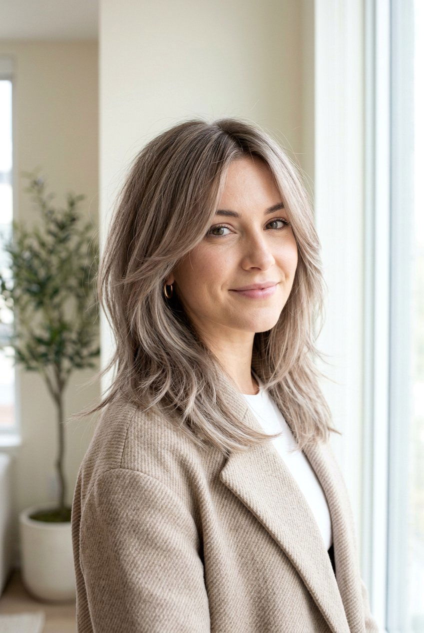 Mushroom Blonde Wispy Layers - 20 expensive blonde layers haircut - 20 expensive blonde layers haircut