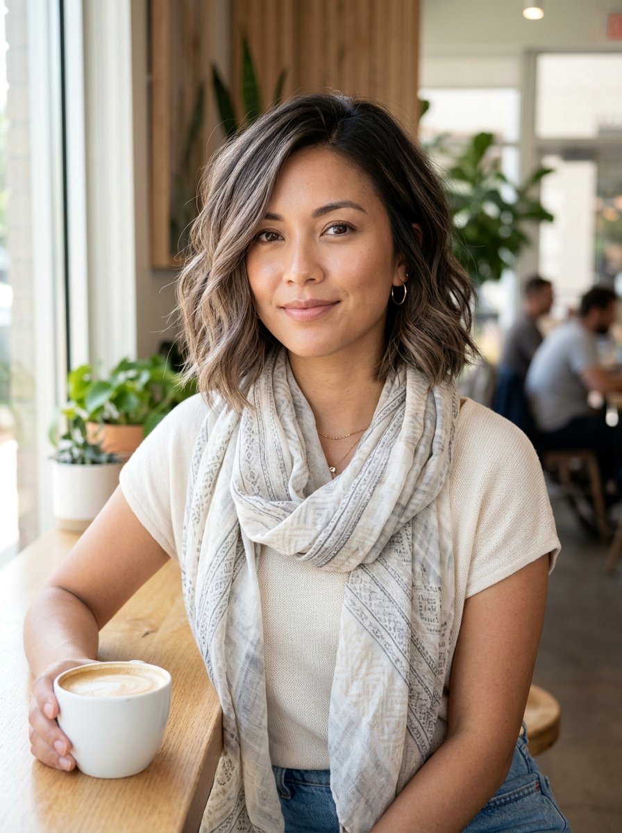 Mushroom Brown Balayage Bob - 20 easy maintenance balayage for busy women - 20 easy maintenance balayage for busy women