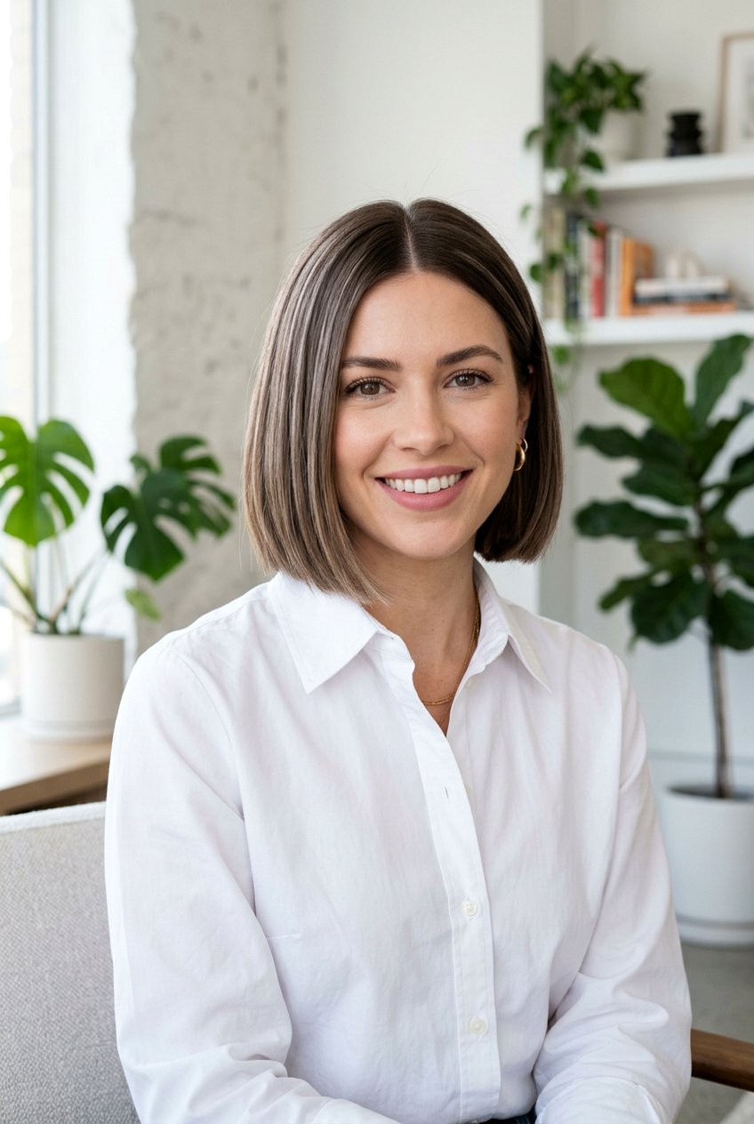 Mushroom Brown Bob For Cool Complexions - 20 mushroom brown for cool skin tones - 20 mushroom brown for cool skin tones