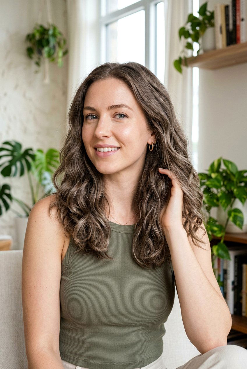 Mushroom Brown On Naturally Wavy Cool Hair - 20 mushroom brown for cool skin tones - 20 mushroom brown for cool skin tones