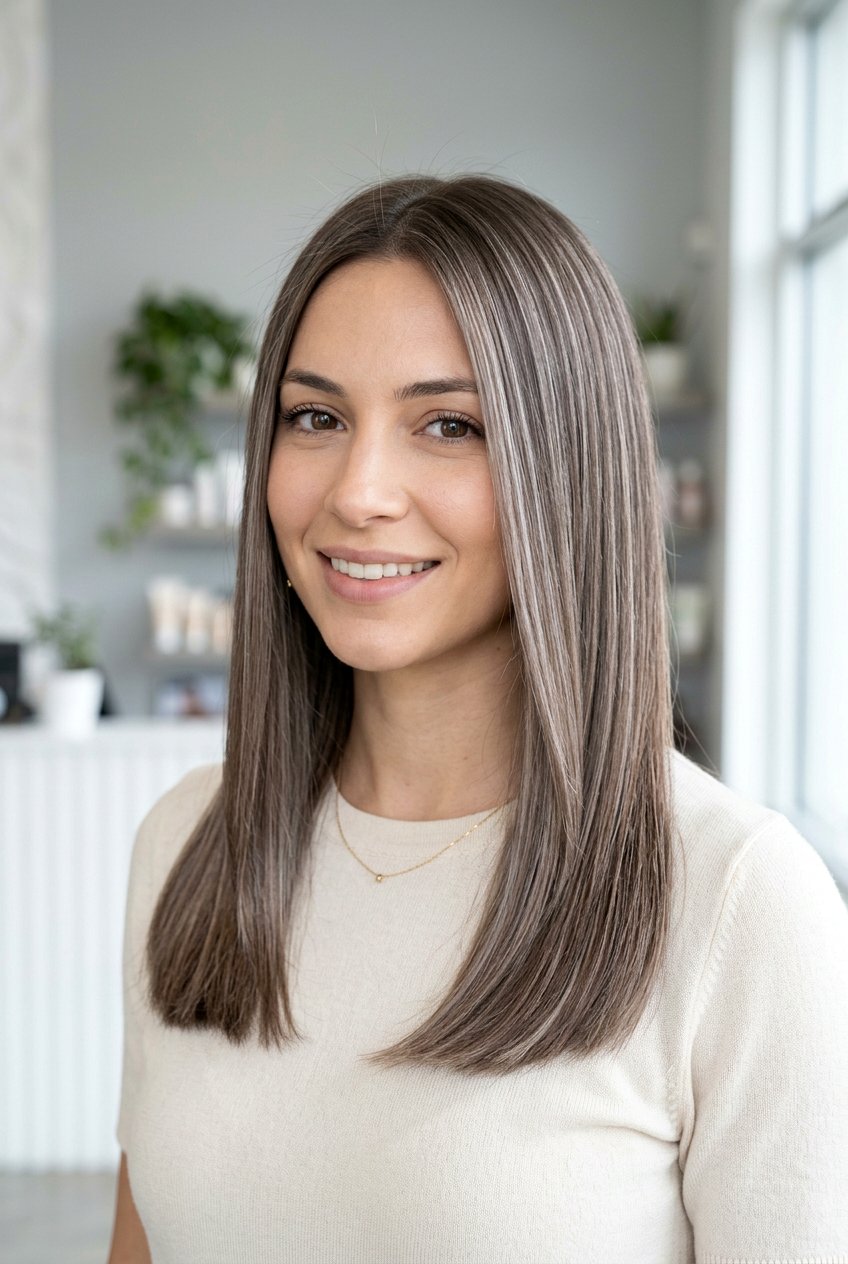 Mushroom Brown With Cool Babylights - 20 mushroom brown for cool skin tones - 20 mushroom brown for cool skin tones