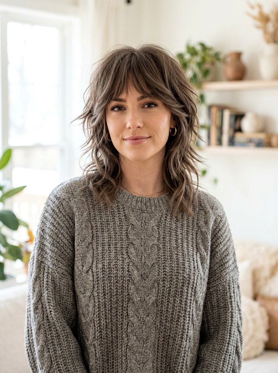 Mushroom Brown Wolf Cut - 20 hair color ideas for wolf cuts - 20 hair color ideas for wolf cuts