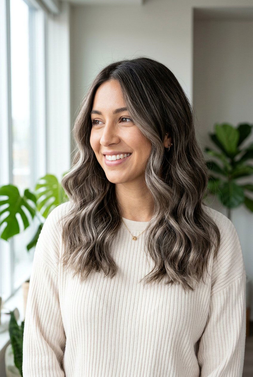 Mushroom Brunette Balayage - 20 cool mushroom brunette hair - 20 cool mushroom brunette hair