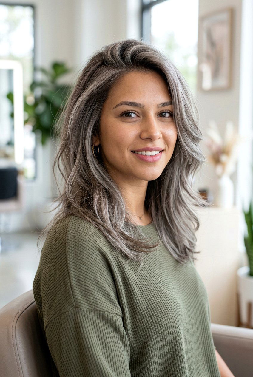 Mushroom Gray Hair Color Blend - 20 natural gray transition hair color - 20 natural gray transition hair color