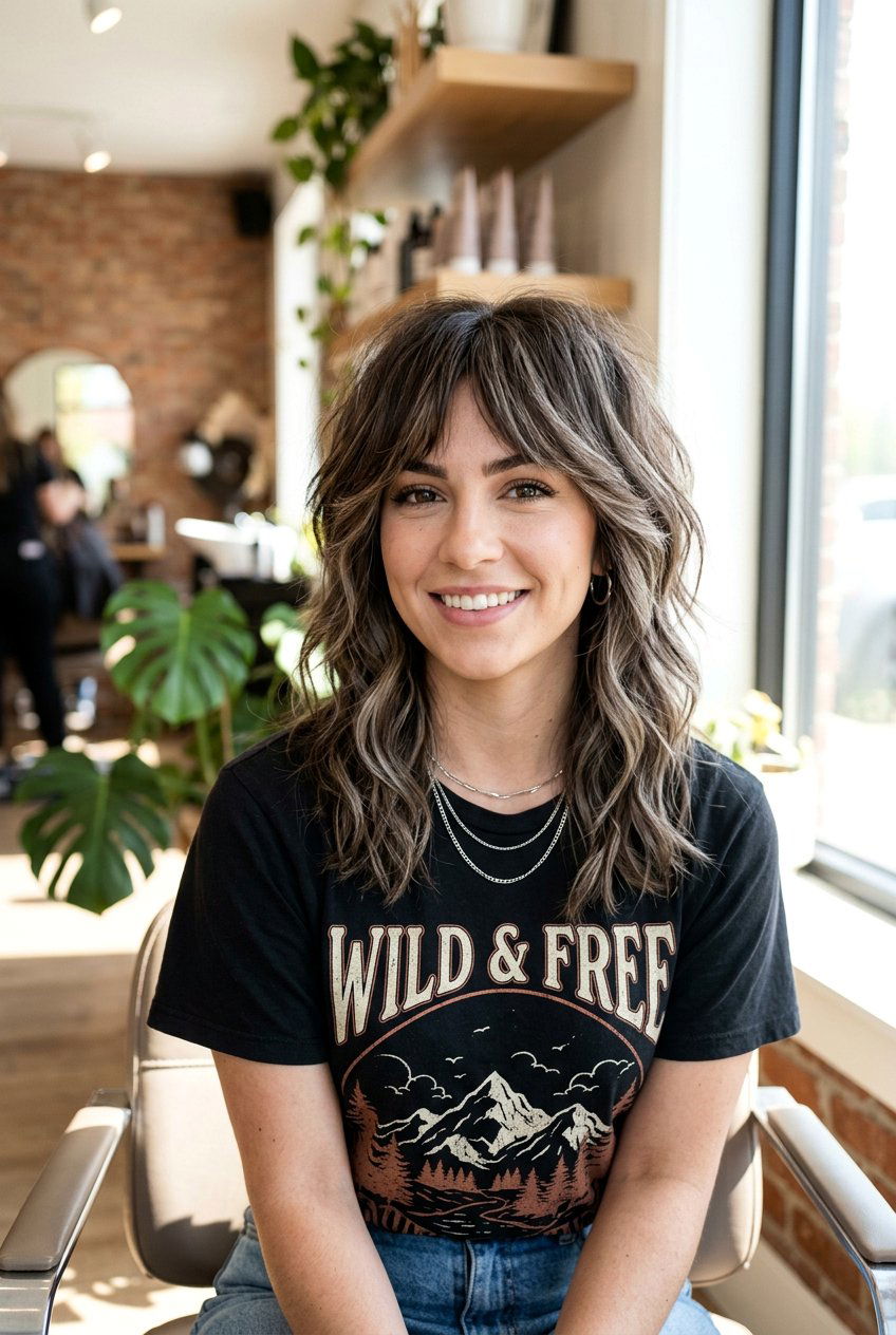 Mushroom Highlights On Layered Brunette Haircuts - 20 mushroom highlights on brunette hair - 20 mushroom highlights on brunette hair