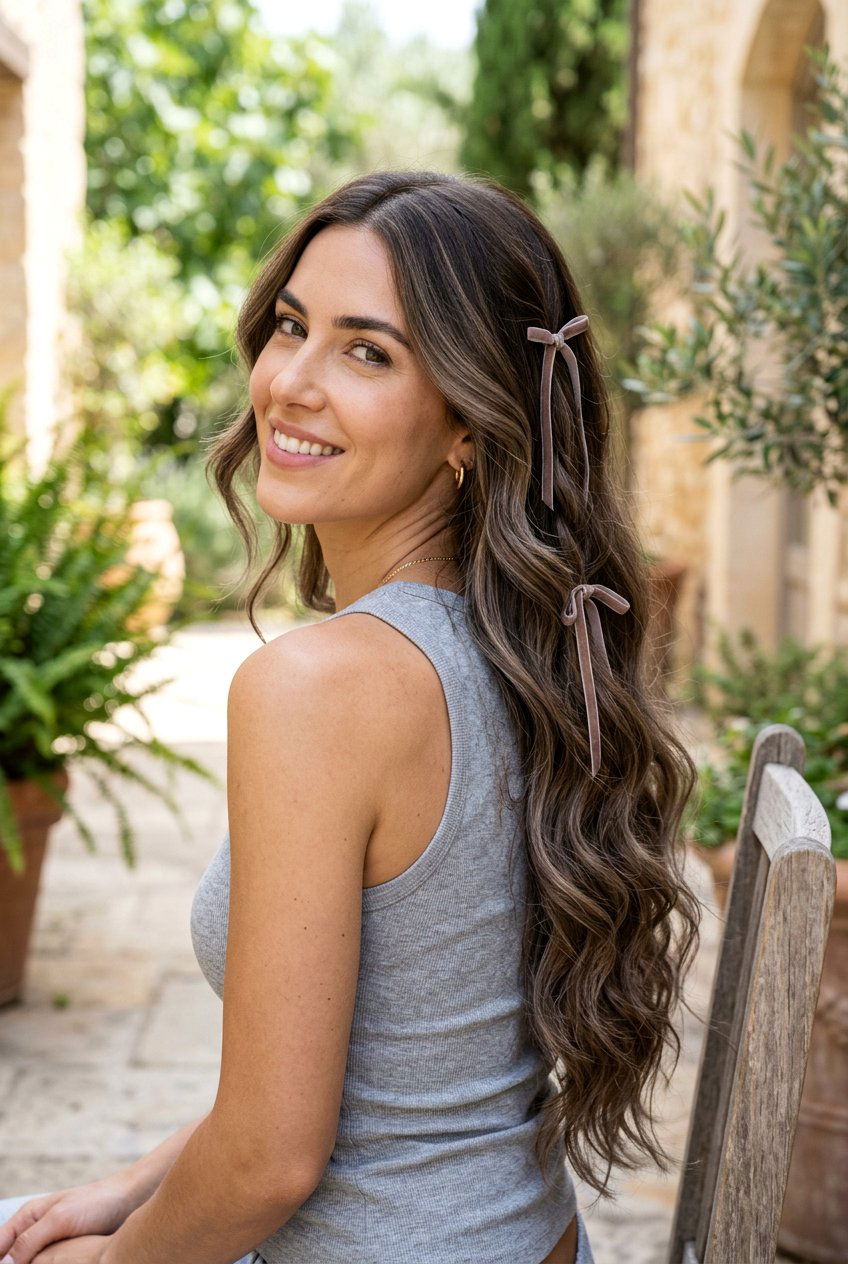 Mushroom Highlights On Long Brunette Layers - 20 mushroom highlights on brunette hair - 20 mushroom highlights on brunette hair