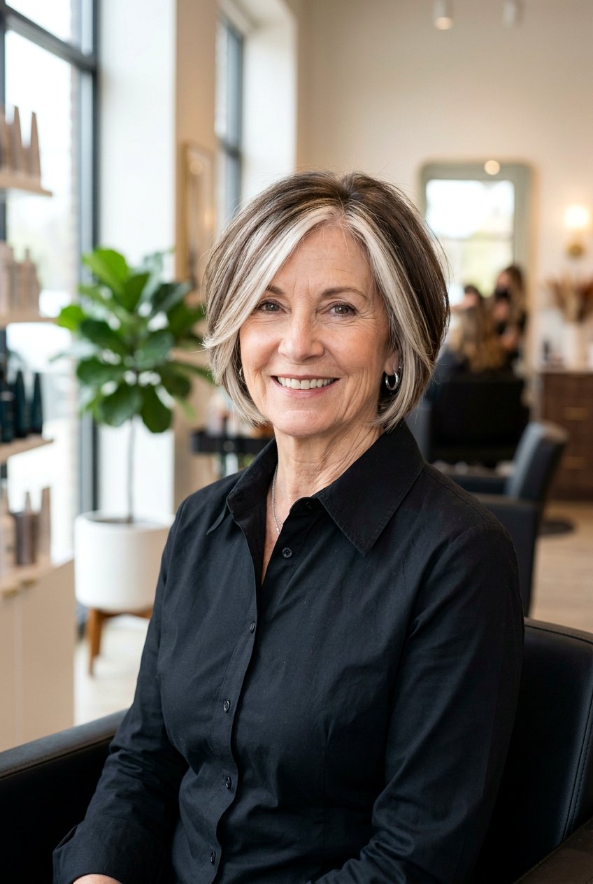 Mushroom Money Piece - 20 mushroom brunette highlights for older women - 20 mushroom brunette highlights for older women