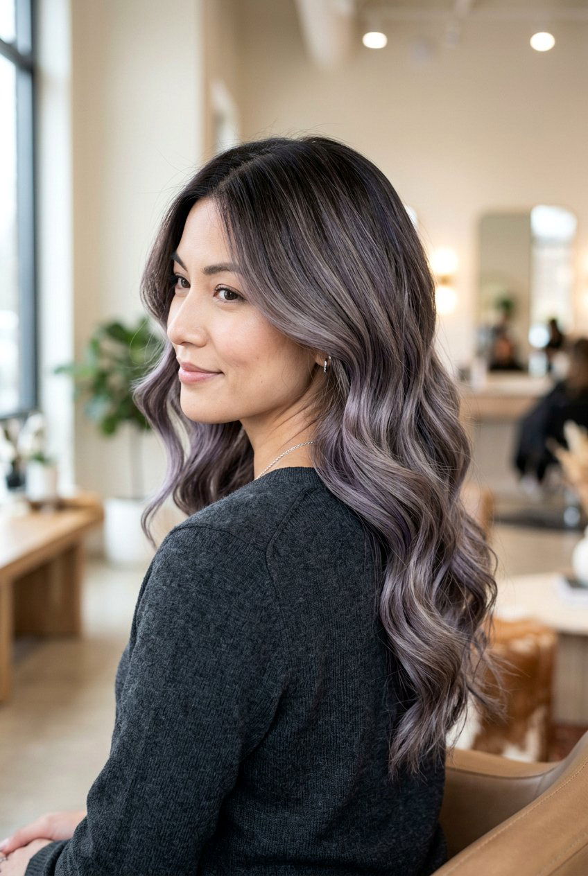 20 Breathtaking Silver Balayage for Dark Hair Looks to Try