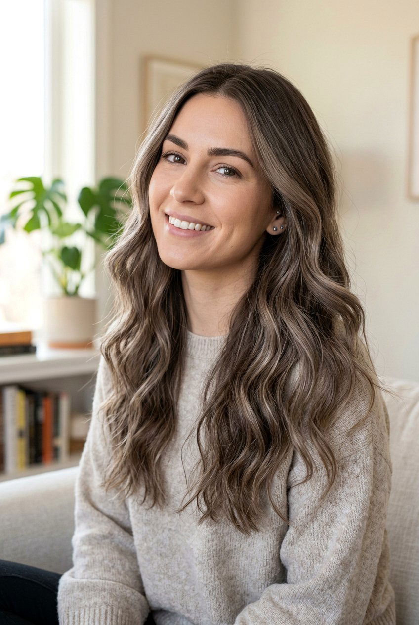 Mushroom brown hair color with highlights - 20 natural looking highlights - 20 natural looking highlights