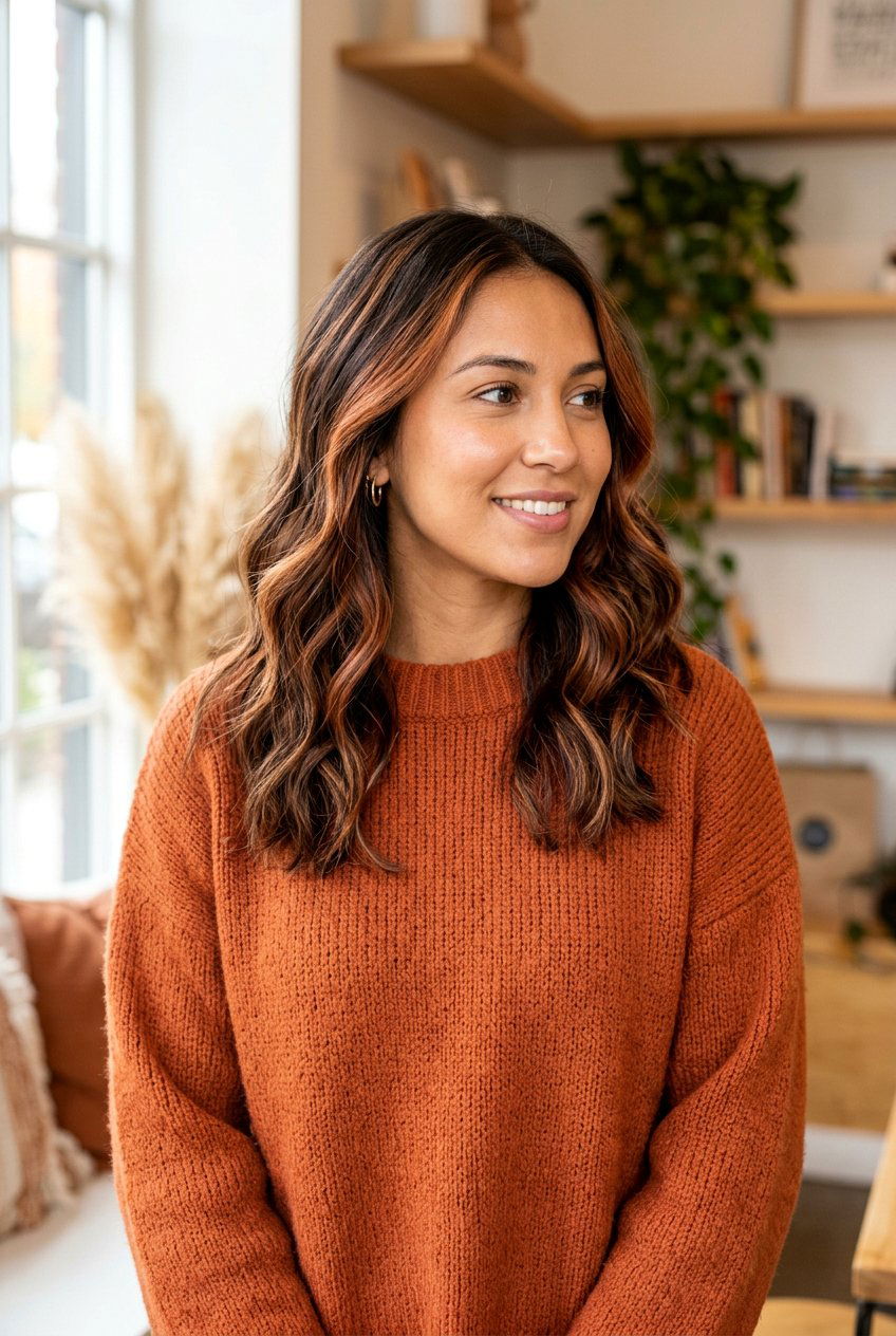 Muted Apricot Copper Ribbons Fall Hair Look - 20 apricot copper ribbons hair - 20 apricot copper ribbons hair