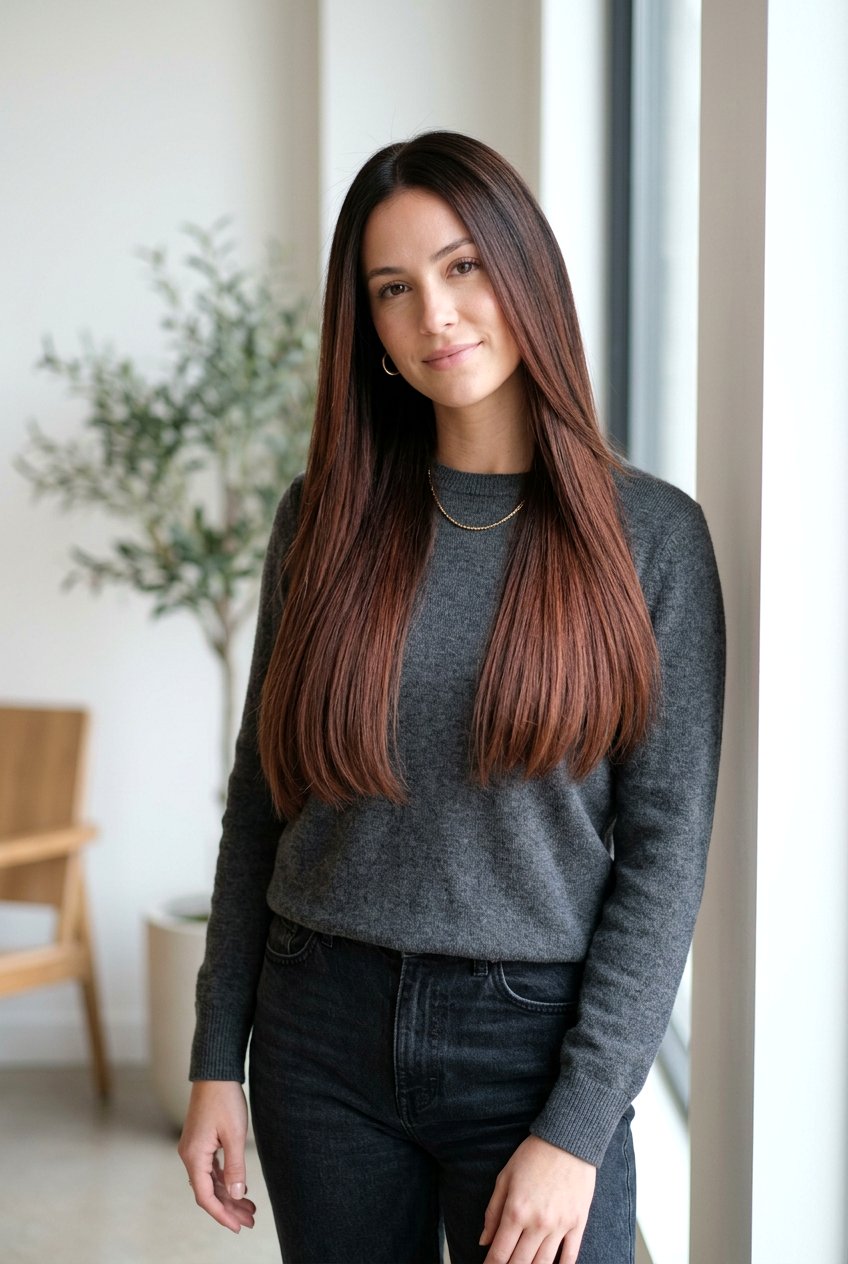 Muted Auburn Balayage on Dark Hair - 20 auburn balayage on dark hair - 20 auburn balayage on dark hair