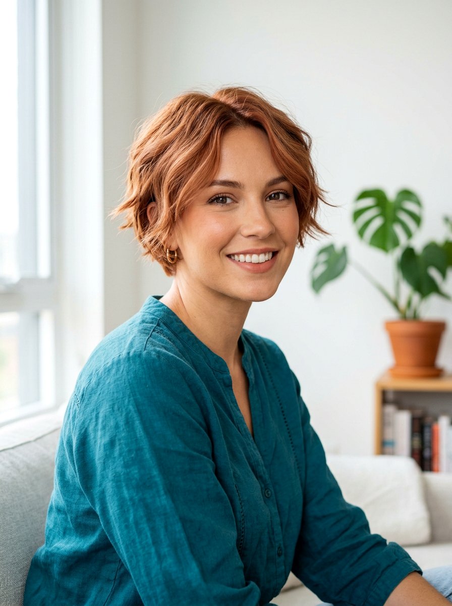 Muted Copper Short Haircut - 20 older women classy hair color ideas - 20 older women classy hair color ideas