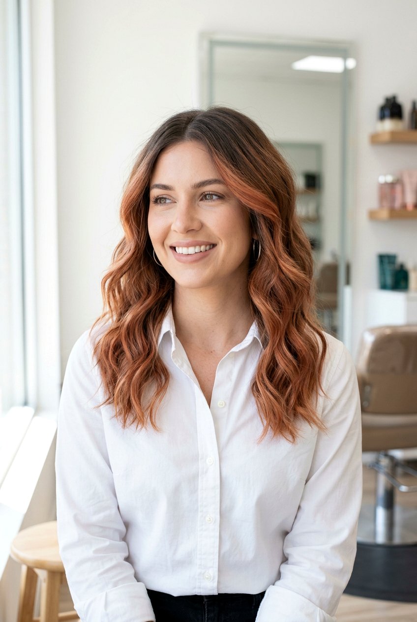 Muted Ginger Balayage Shadow Root - 20 ginger balayage with shadow root - 20 ginger balayage with shadow root