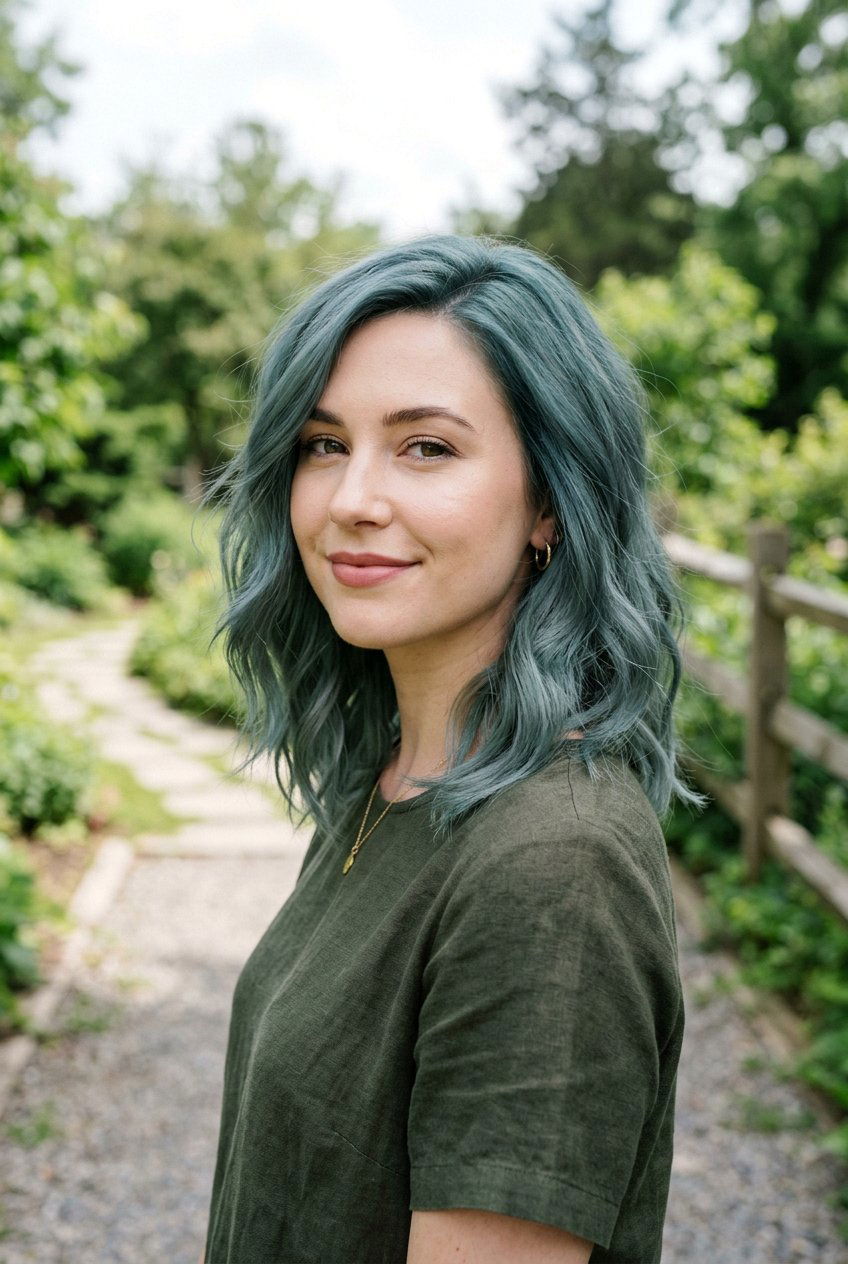 Muted Teal Hair - 20 teal hair color ideas - 20 teal hair color ideas