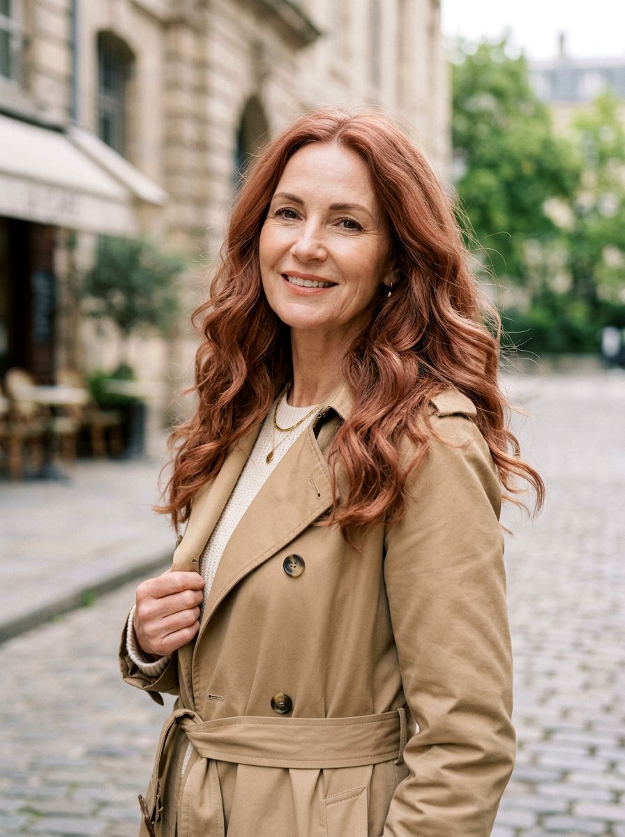 Muted Terracotta Waves - 20 soft copper for mature women - 20 soft copper for mature women