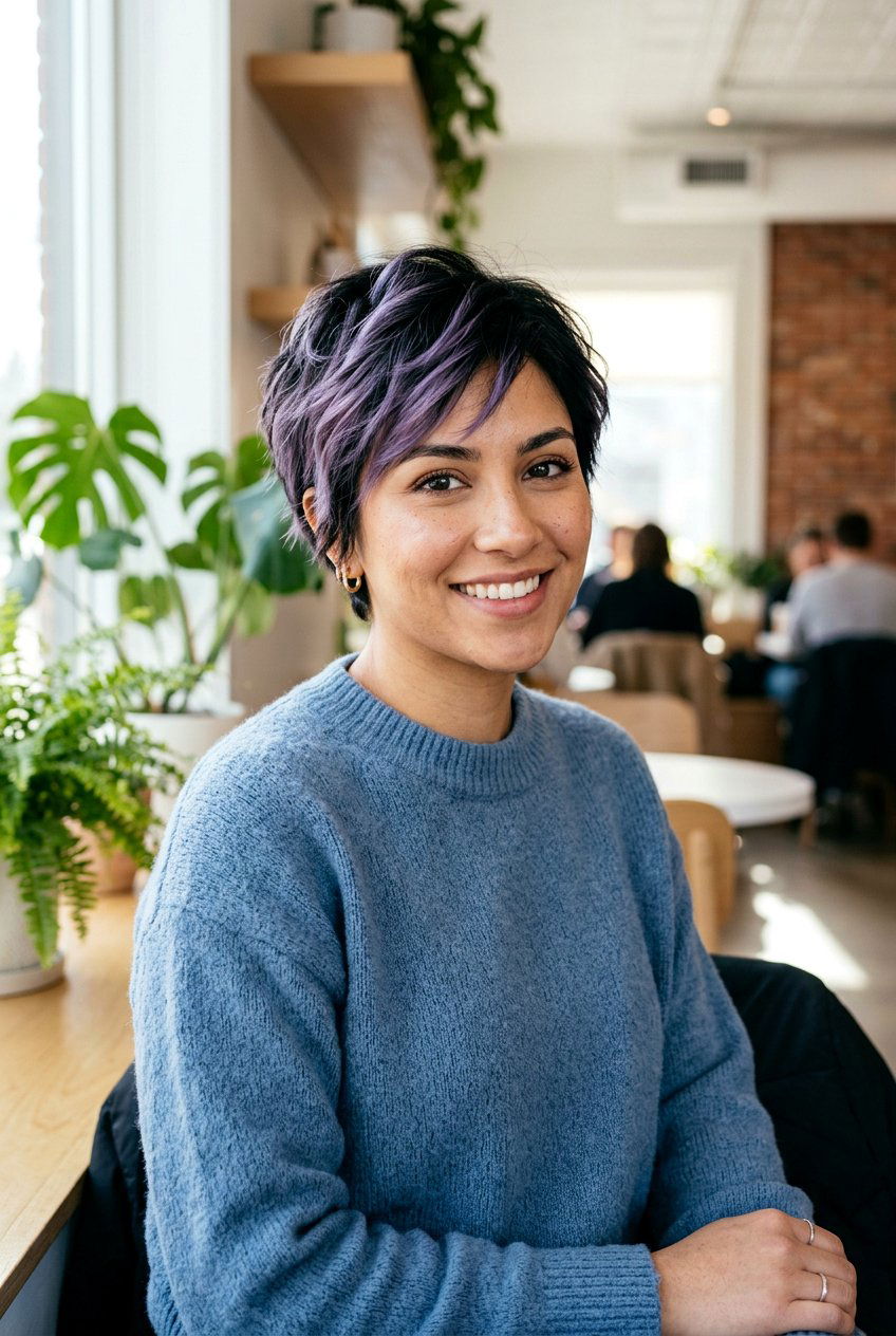 Muted Violet Highlights For Black Hair - 20 natural looking highlights for black hair