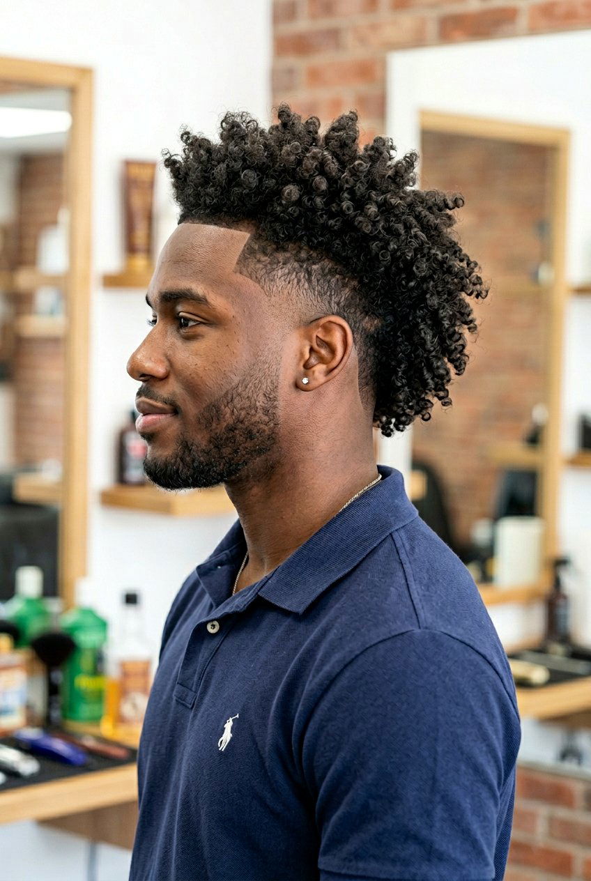 Nape Fade Curly Burst Mohawk - 20 burst fade mohawk men curly hair - 20 burst fade mohawk men curly hair