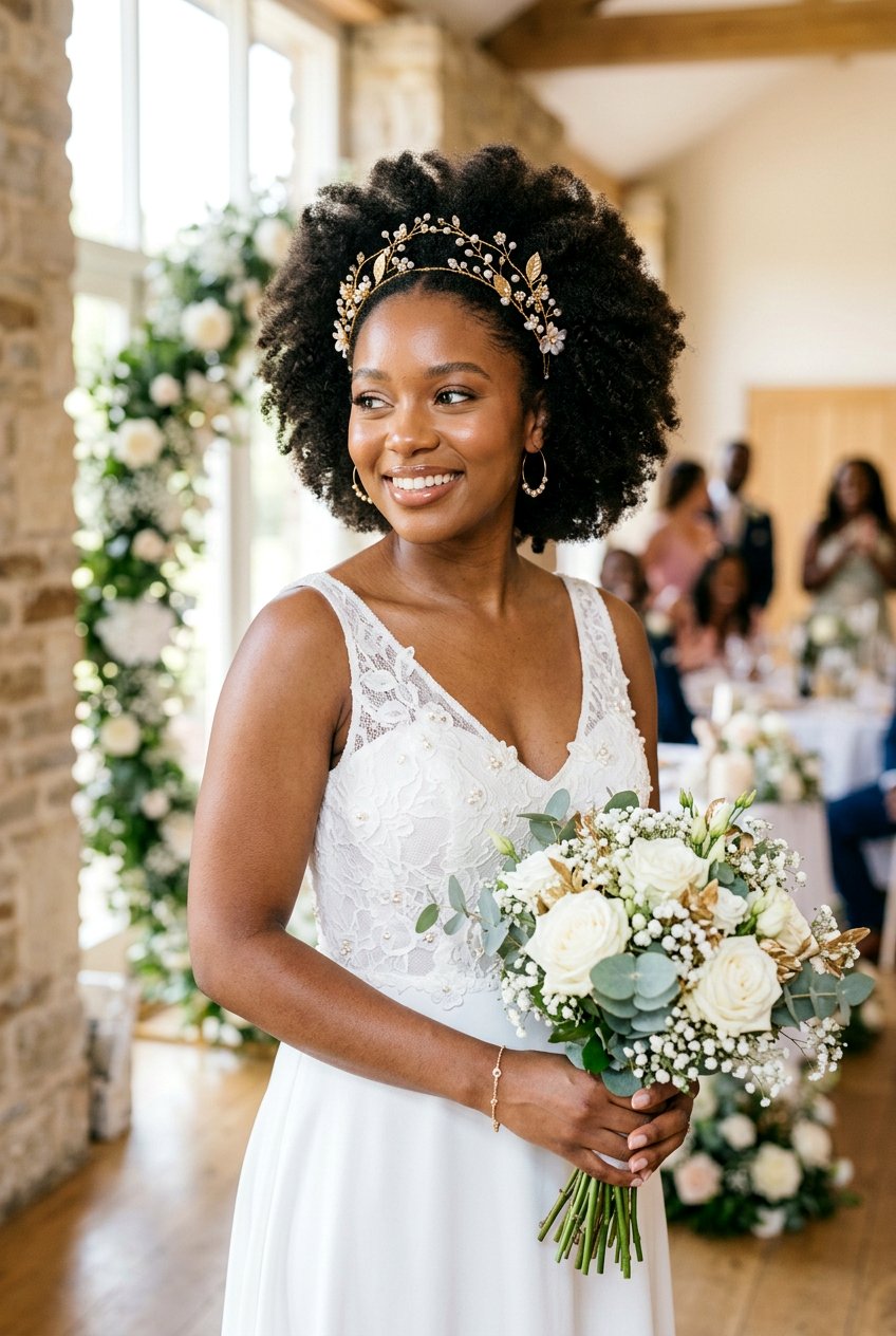 Natural Afro Bridal Hairstyle - 20 best bridal hairstyle ideas - 20 best bridal hairstyle ideas