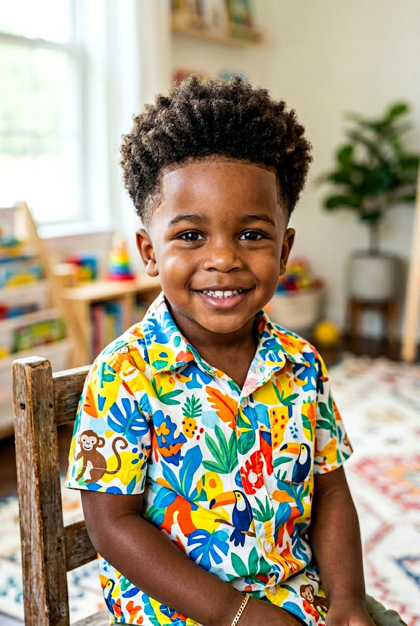 Natural Afro Taper - 20 first haircut styles for toddler boys - 20 first haircut styles for toddler boys