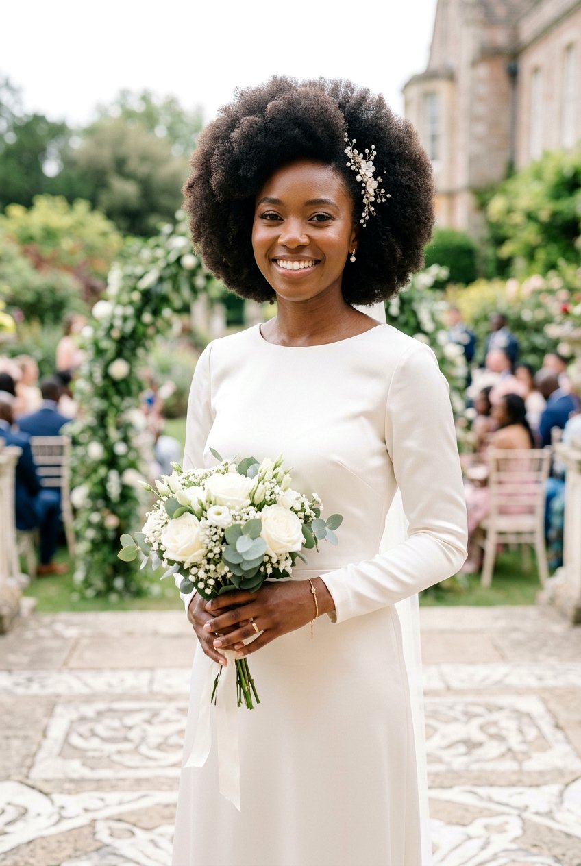 Natural Afro Wedding Hairstyle - 20 wedding hairstyles for curly natural hair - 20 wedding hairstyles for curly natural hair