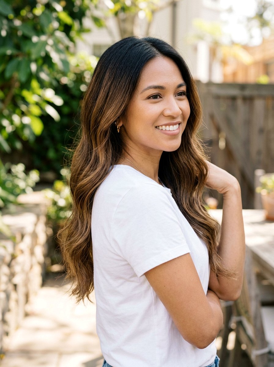 Natural Black To Warm Brown Root Melt - 20 root melt ideas for brunette balayage - 20 root melt ideas for brunette balayage