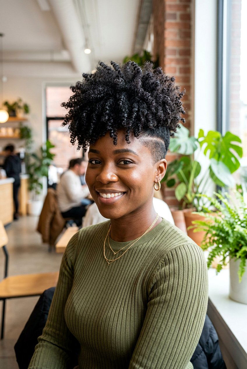 Natural Coils with Undercut Shaved Sides - 20 natural hairstyle with shaved sides - 20 natural hairstyle with shaved sides