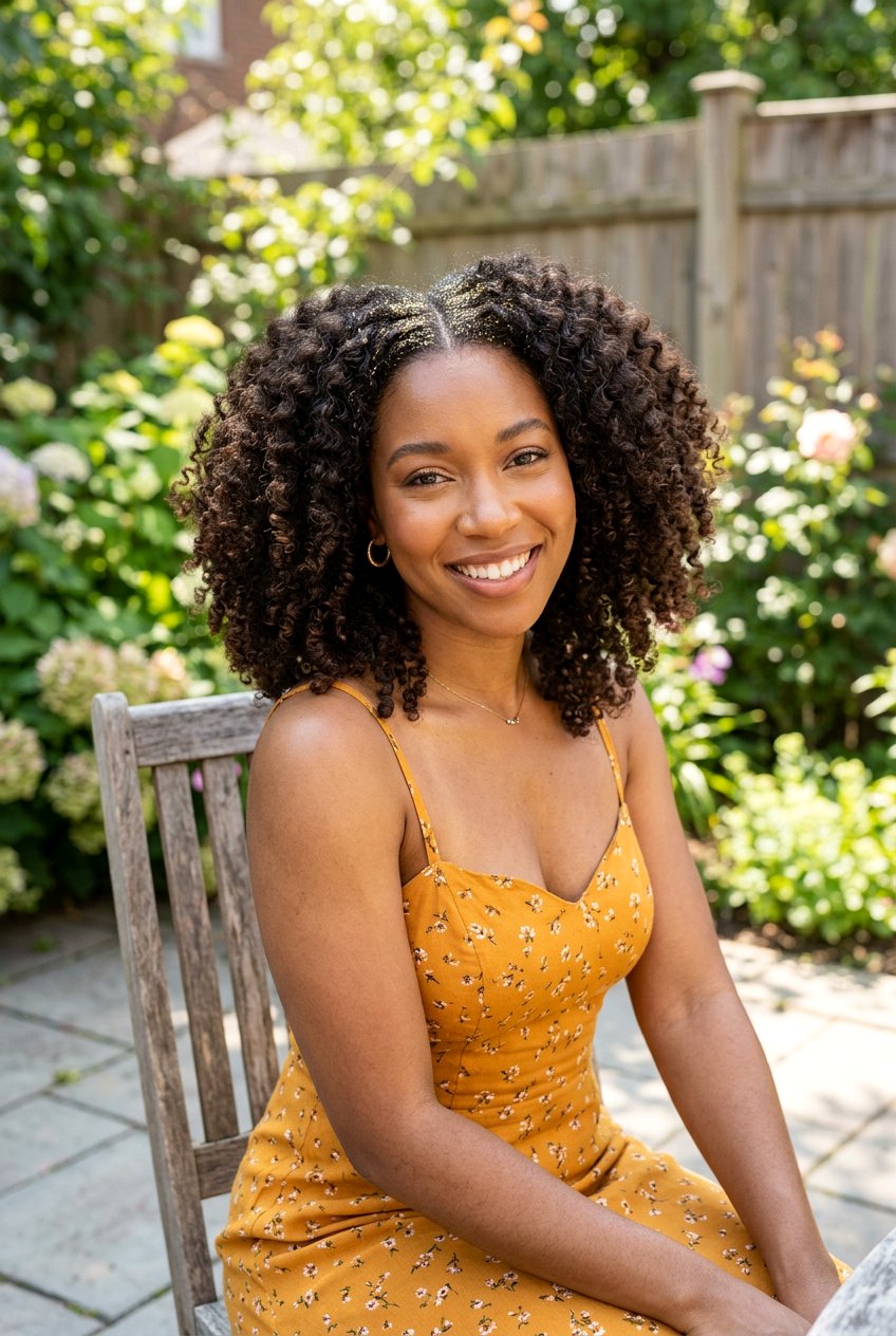 Natural Curls - 20 glitter roots hairstyle ideas - 20 glitter roots hairstyle ideas