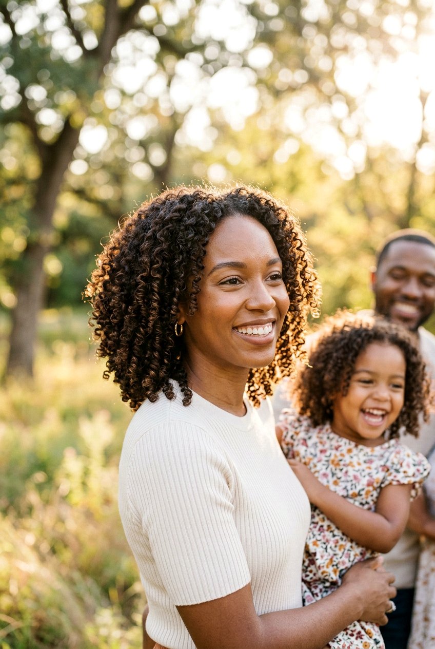 Natural Curls For Family Photo Sessions - 20 family session hairstyles - 20 family session hairstyles
