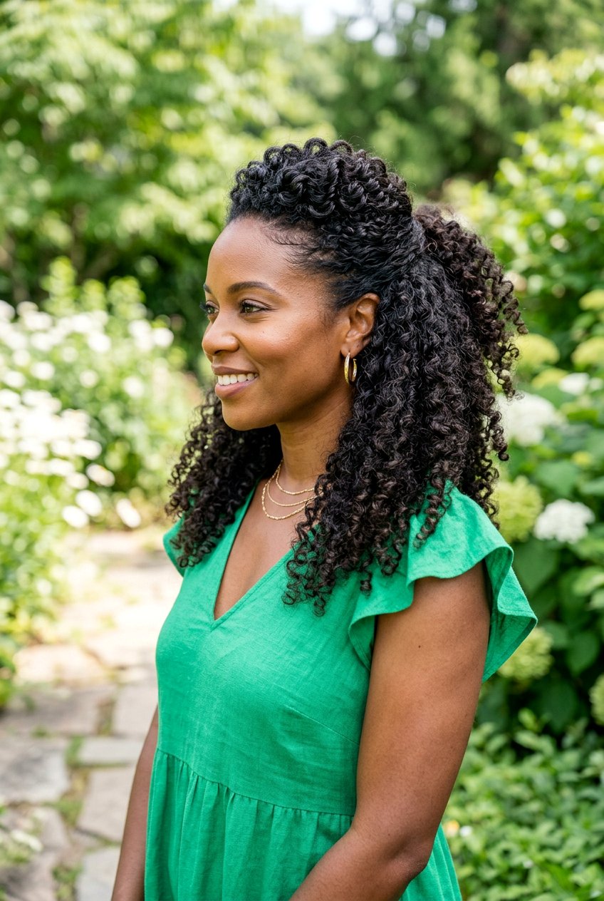 Natural Curls Pulled Back - 20 best graduation hairstyle ideas - 20 best graduation hairstyle ideas