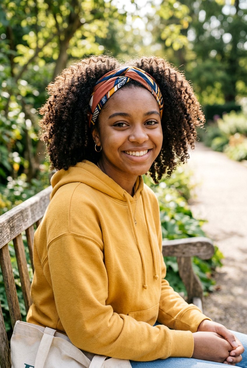 Natural Curls With Headband - 20 first day of school hairstyle for teens - 20 first day of school hairstyle for teens