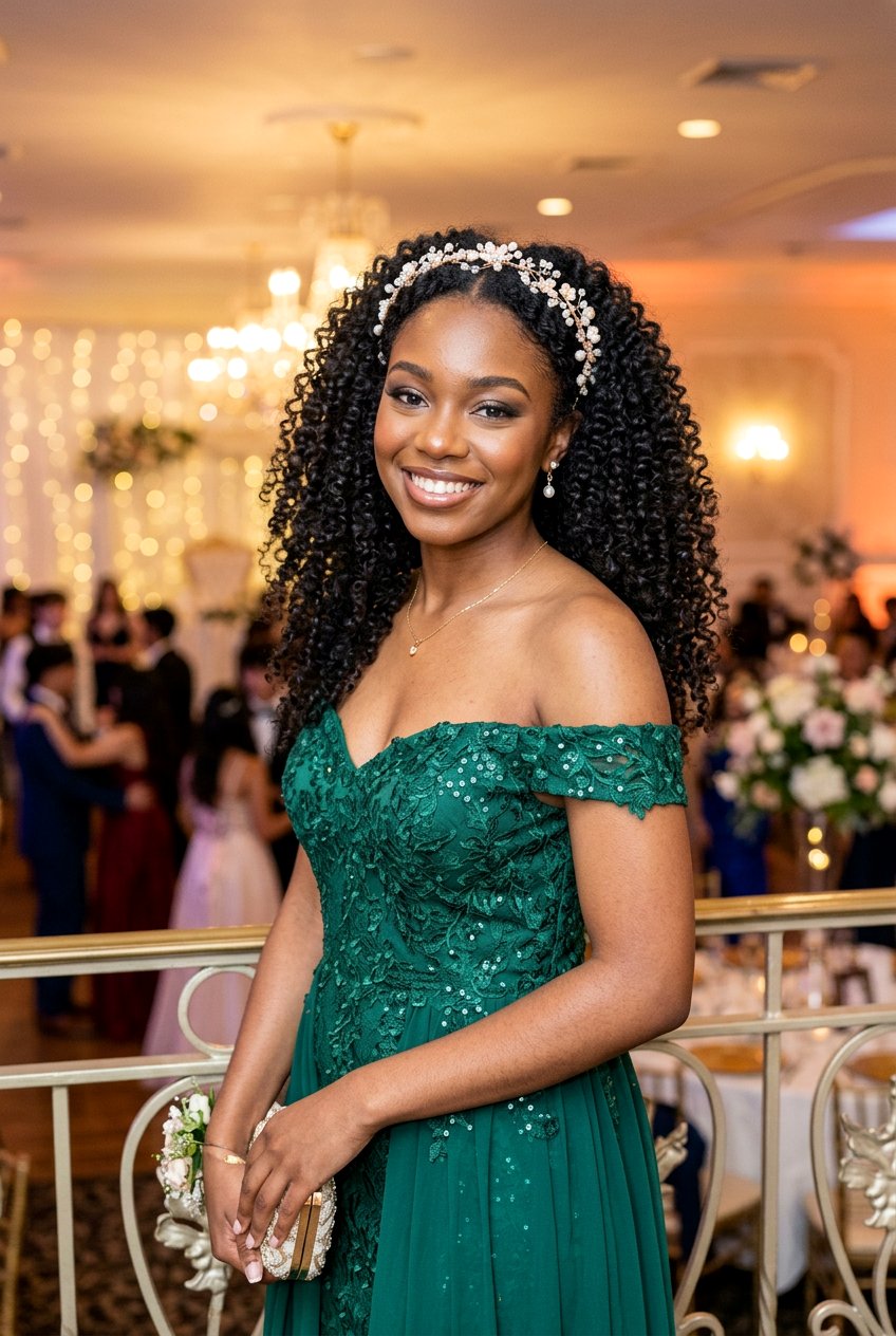 Natural Curls Worn Down for Prom - 20 prom hairstyles for curly hair - 20 prom hairstyles for curly hair