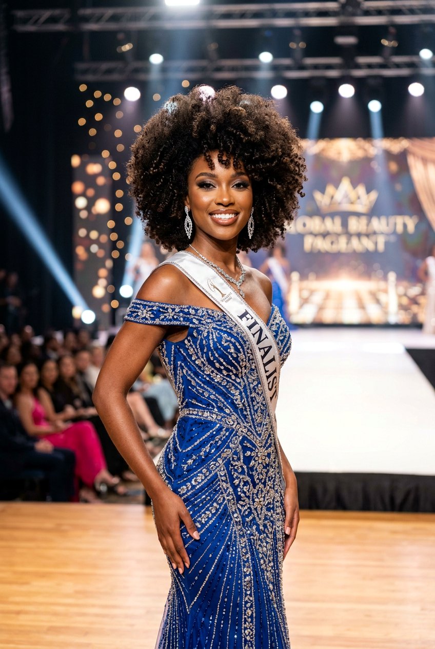 Natural Curly Afro Pageant Style - 20 pageant hairstyles - 20 pageant hairstyles