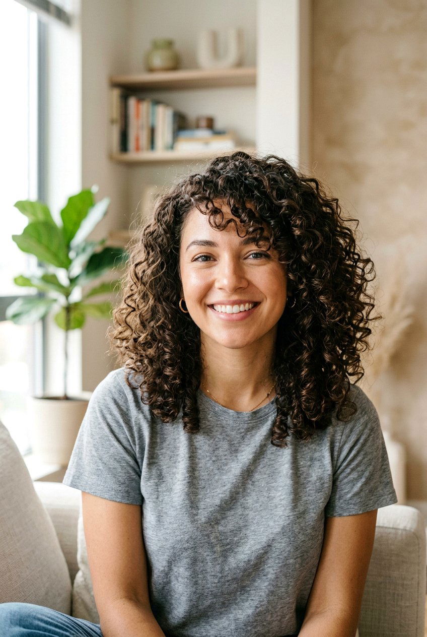 Natural Curly Haircut With Side Bangs - 20 curly haircut with side bangs - 20 curly haircut with side bangs